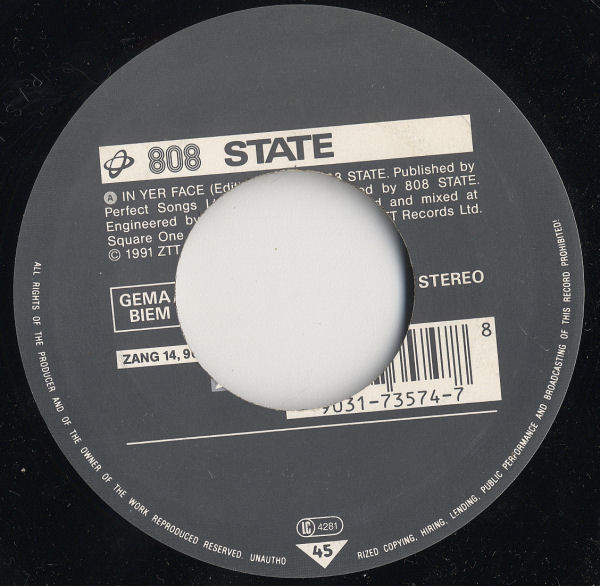 808 State - In Yer Face
