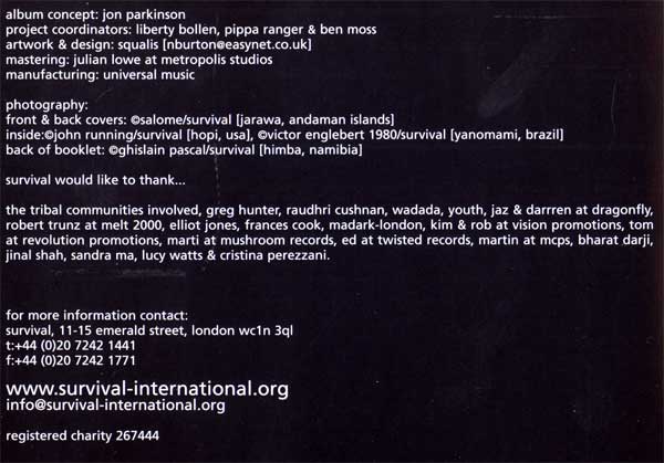 Various - Tribal Futures - The Way Ahead - UK CD - Credits