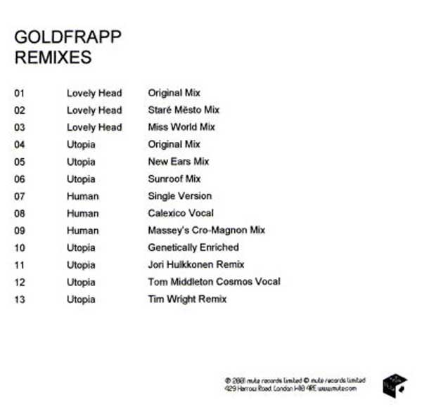 Goldfrapp - "Goldfrapp Remixes" - Promo CDR