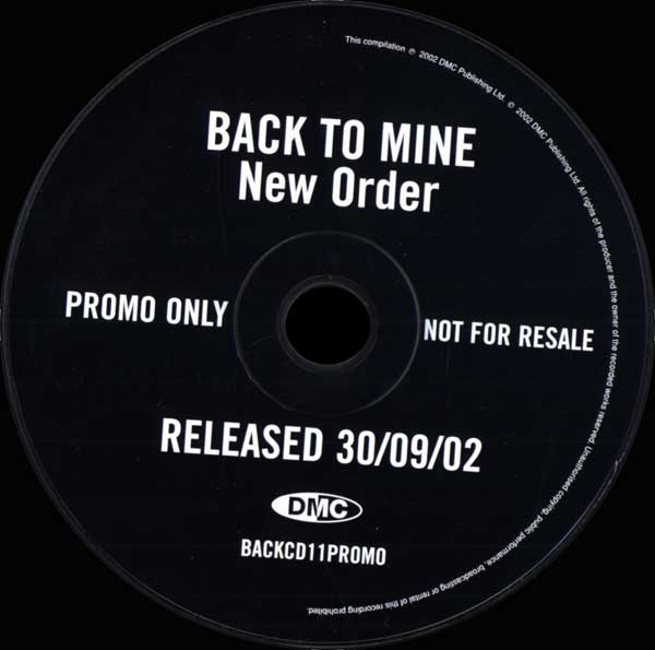 New Order - Back To Mine - UK Promo CD - CD
