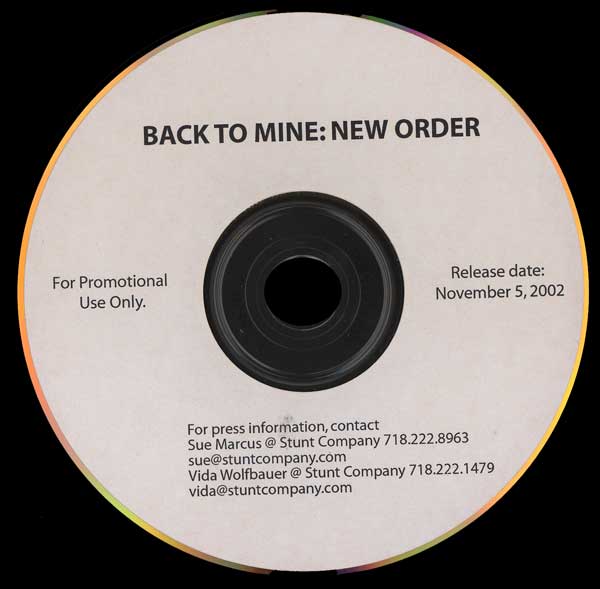 New Order - Back To Mine - US Promo CDR - CDR