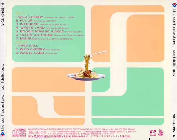 The Surf Coasters - Surfdelicious - Japanese CD - Back Cover