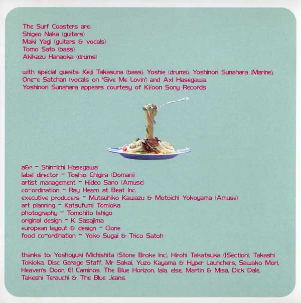 The Surf Coasters - Surfdelicious - UK CD - Credits