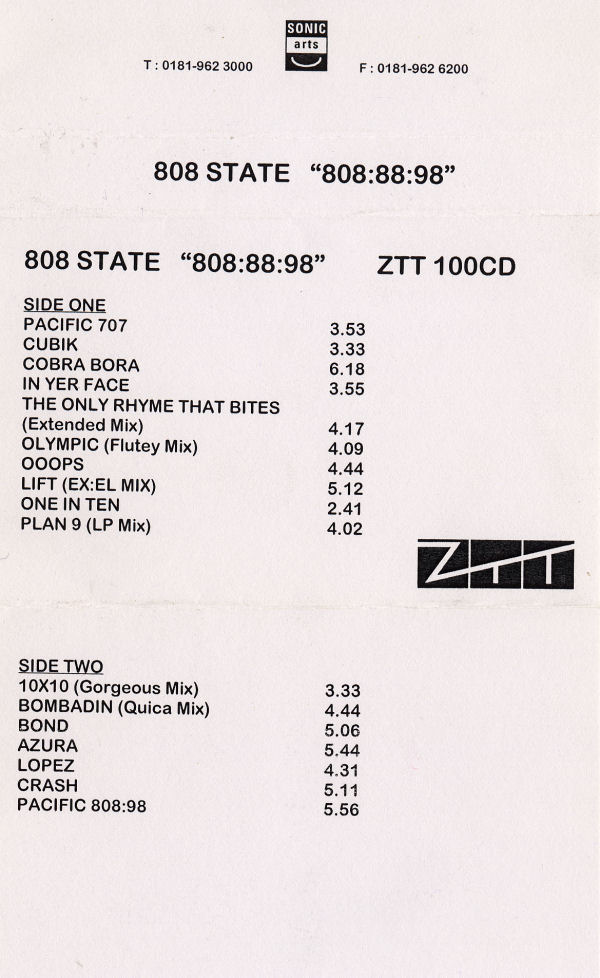 808 State - 808:88:98