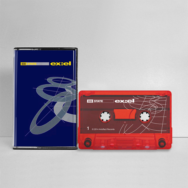 808 State - ex:el Deluxe Edition - Red Arttofact Cassette - CA MC - front