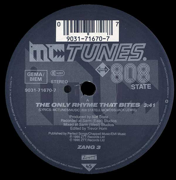 MC Tunes vs. 808 State - The Only Rhyme That Bites