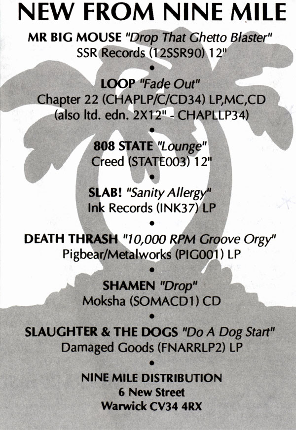 808 State - Let Yourself Go - UK Advert - (assigned Creed STATE003 catalogue number)