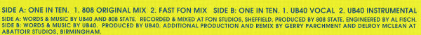 808 State vs UB40 - One In Ten