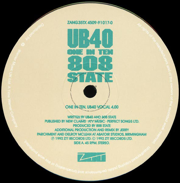 808 State vs UB40 - One In Ten