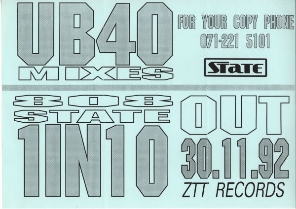 808 State vs UB40 - One In Ten