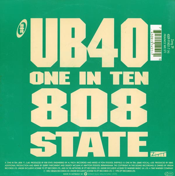 808 State vs UB40 - One In Ten