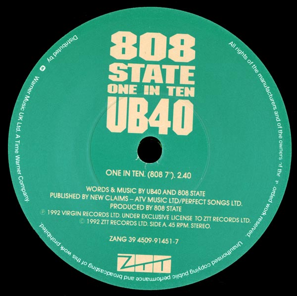808 State vs UB40 - One In Ten