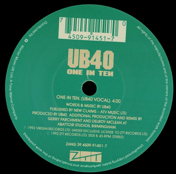 808 State vs UB40 - One In Ten