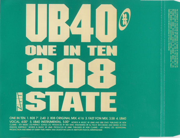 808 State vs UB40 - One In Ten