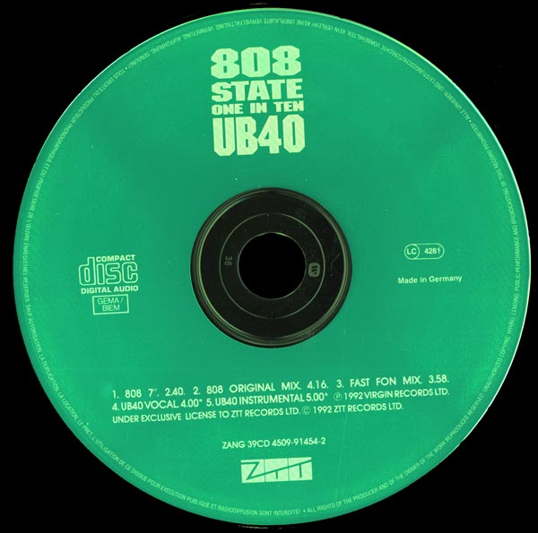 08 State vs UB40 - One In Ten - German CD Single - ZANG39CD - CD