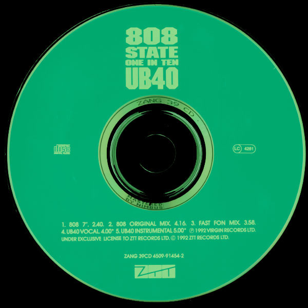 808 State vs UB40 - One In Ten - UK CD Single - ZANG39CD - CD