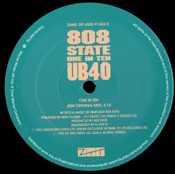 808 State vs UB40 - One In Ten