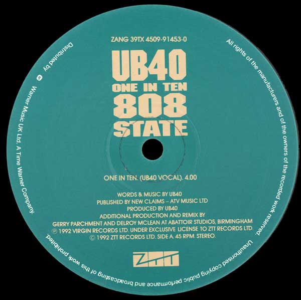 808 State vs UB40 - One In Ten