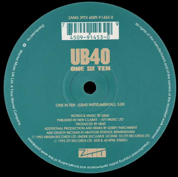 808 State vs UB40 - One In Ten