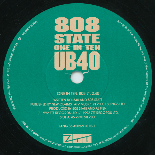 808 State vs UB40 - One In Ten