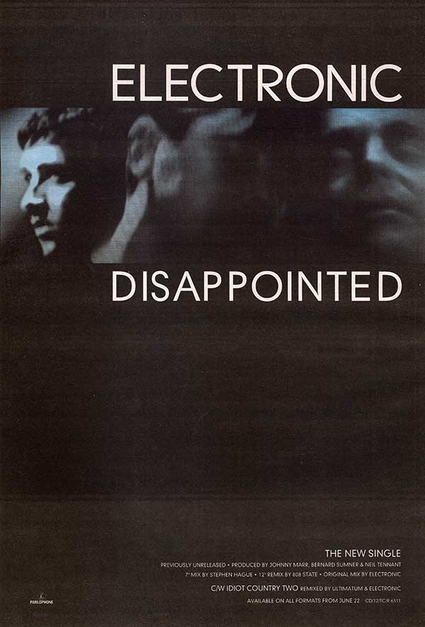 Electronic - Disappointed - UK Advert - NME (27th June 1992)