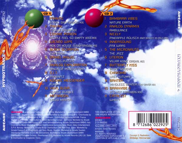 Various - Hypnotrance: The Intergalactic Trance Collection 4 - Dutch CD - Back Cover