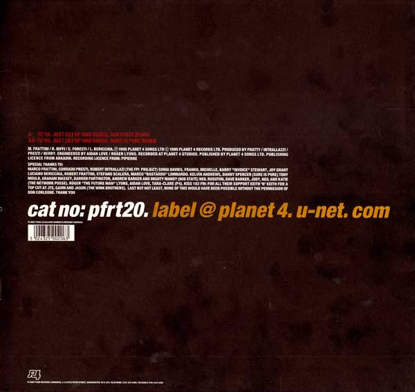 TC'95 - Just Get Up And Dance - UK 12" Single - Back Cover