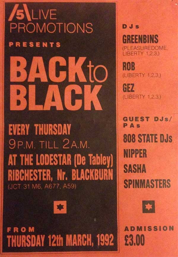 Thu 12:Mar - Spinmasters DJ - Back To Black, The Lodestar, Ribchester, England (supporting Sasha, Nipper, Greenbins, Rob and Gez)