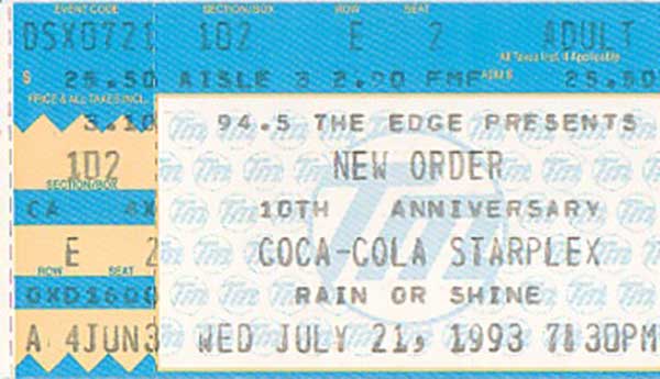 Wed 21:July - 808 State Live - Starplex Amphitheatre - Dallas, Texas, USA (supporting New Order and Stereo MC's)